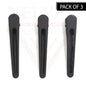 3pcs Black Hair Clips Metal Hairdressing Salon Duck Teeth Clips Crocodile Slide