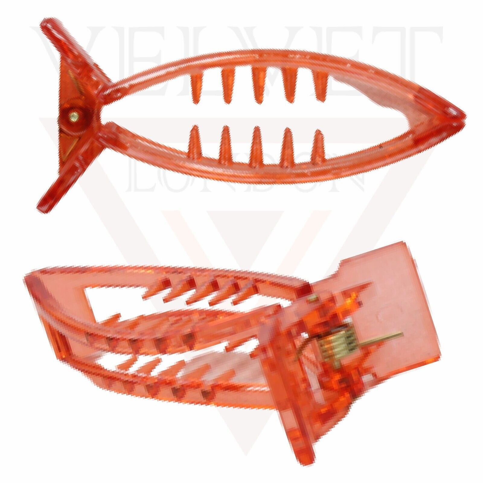 Banana Mirchi Hair Clips Transparent Comb Non-slip Ponytail Holder Clamp Grip