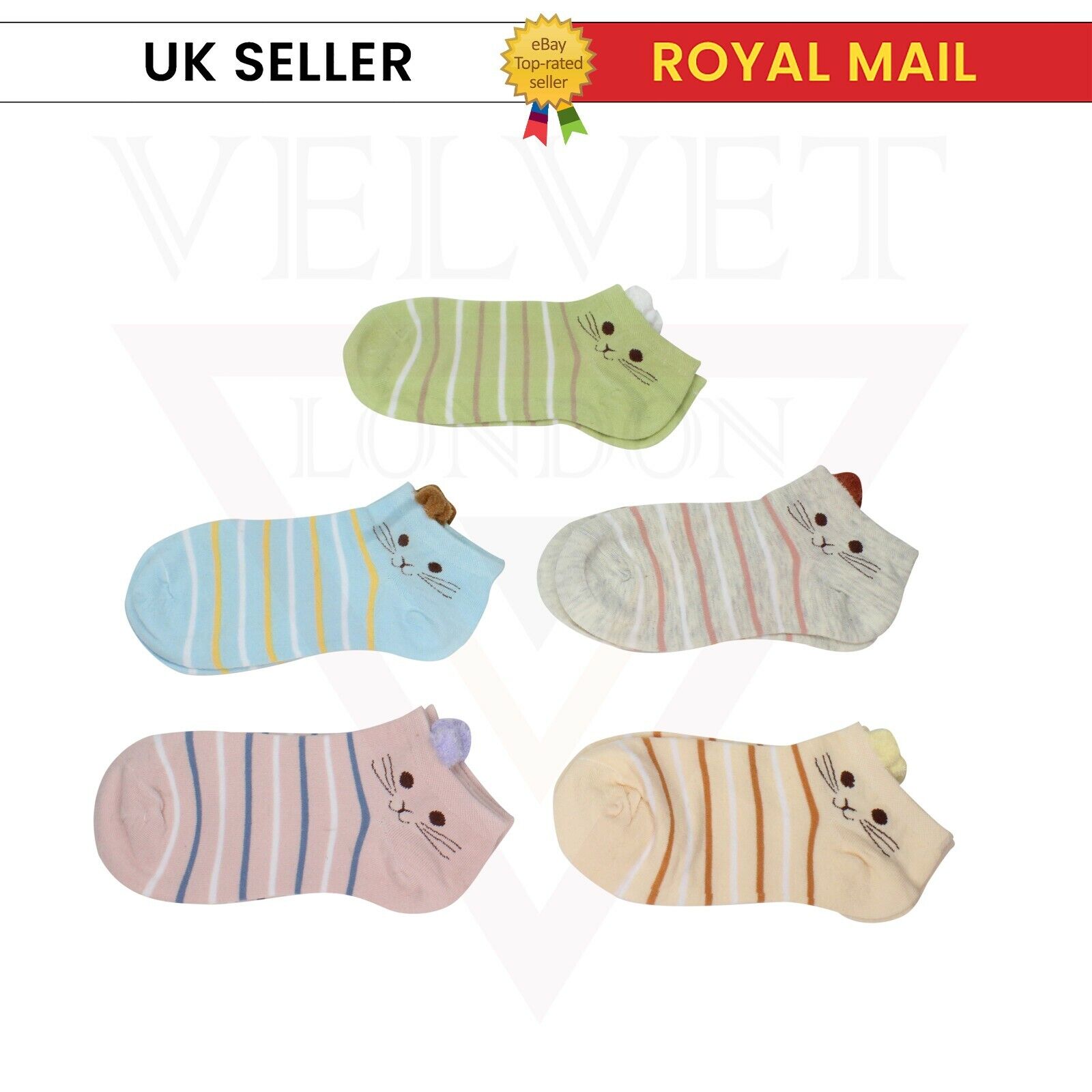 Funky Cotton Funny Animal Crew Socks Cute Rabbit Ear Socks For Women & Girls