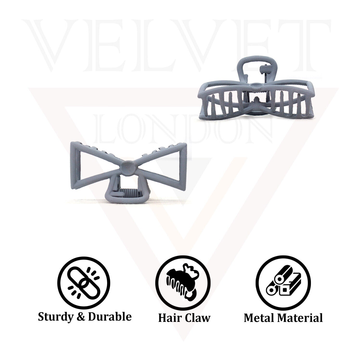 Hair Claw Clips Hair Clamp Frosted Claw Metal Bow Non-slip Barrette Matte Jaw