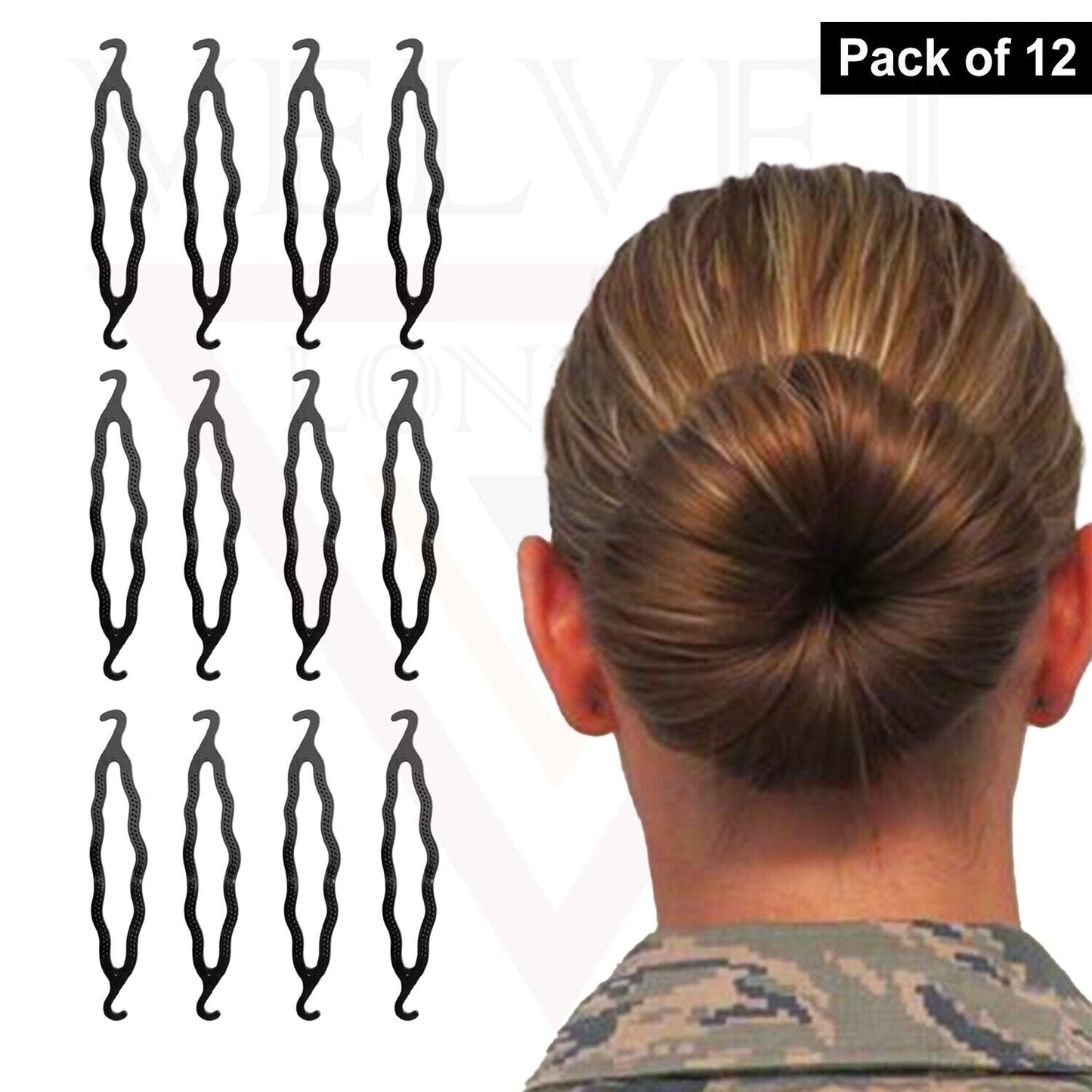 12x Bun Holder Sticks Twist Styling Clip Roller Stick Easy Hair Bun Maker Tools