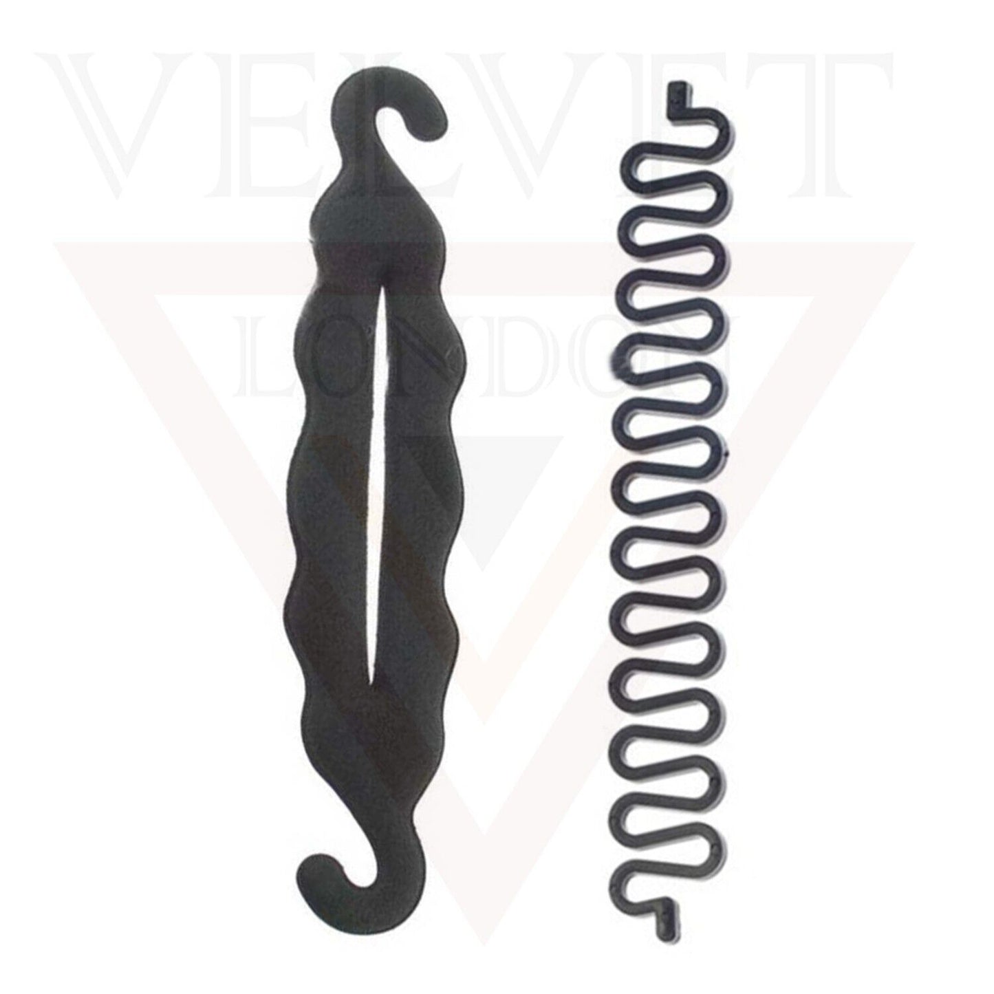 2Pc Black Magic French Hair Styling Twist Braiding Maker & Hair Bun Maker Hook