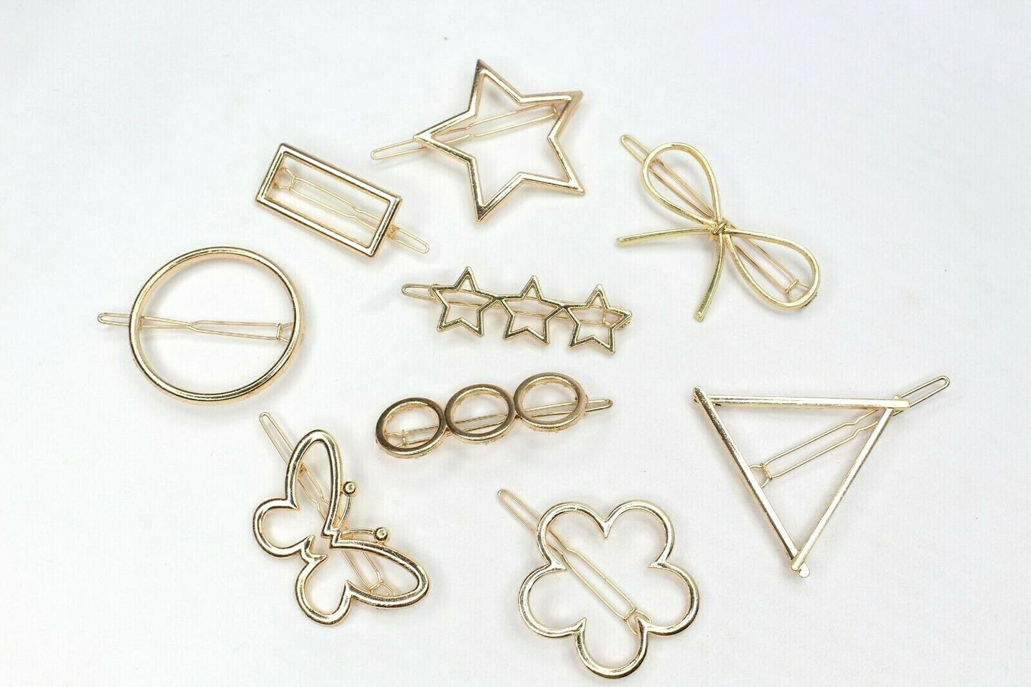 Golden Hair Clip Metal Hair Pin French Sliders Minimalist Clip Barrettes Grips 