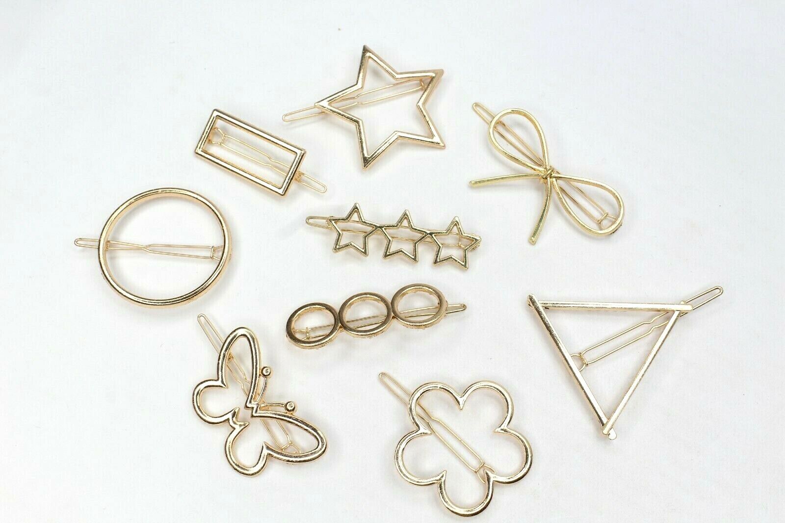 Golden Hair Clip Metal Hair Pin French Sliders Minimalist Clip Barrettes Grips 