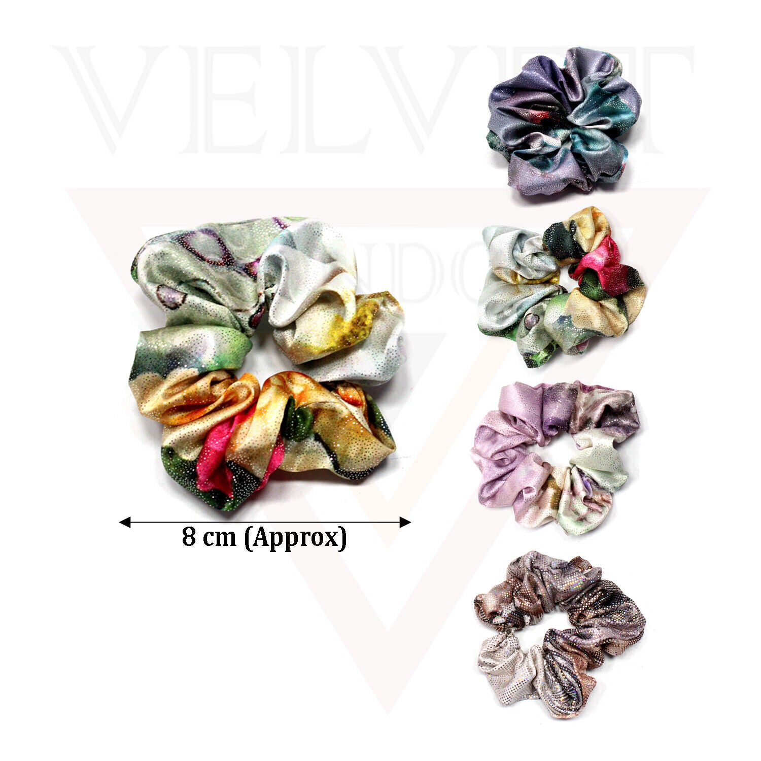 Girls Hair Scrunchies Elastic Ponytail Holder Hair Bobble Bands Shinny Headwear