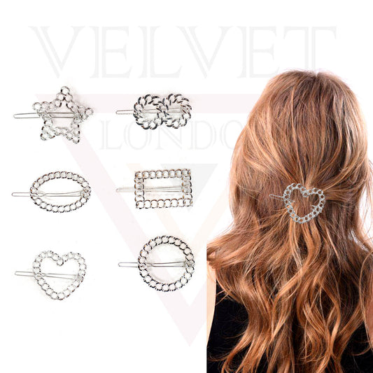 Silver Hair Clips Metal Infinity Pins Sliders Barrettes Korean Clips Hair Grip