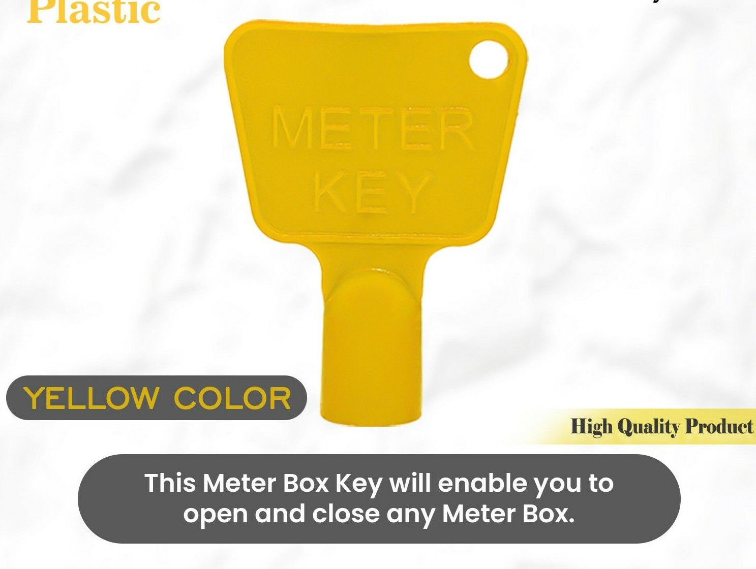Meter Box Key Yellow Triangular Utility Plastic Meter Keys Cupboard Cabinet