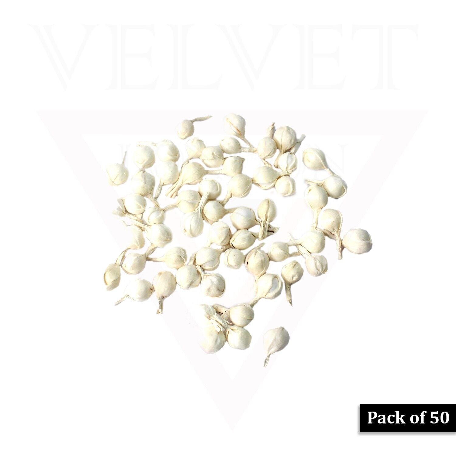 50x Decorative Mogra Artificial Jasmine Buds For Making Gajra Necklace Bun Maker