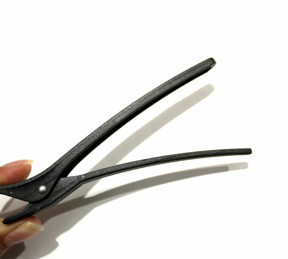 6x Black Hairdresser Duckbill Clip Salon Hair Sectioning Professional Clamp