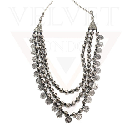 Multi Layer Necklace Beads Antique Oxidized Traditional Boho Choker Jewellery