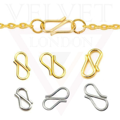50x Jewellery Making S Hook S-Shaped Hook Clasps Metal Necklace Beacelet Making