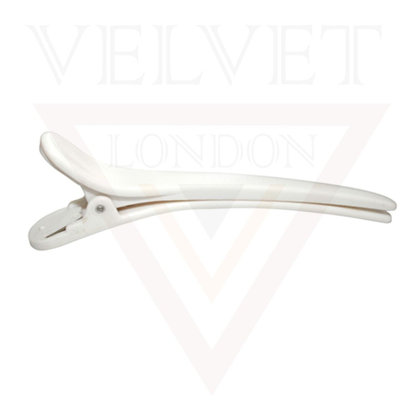 6x White Hairdresser Duckbill Clips Salon Hair Sectioning Professional Clamp