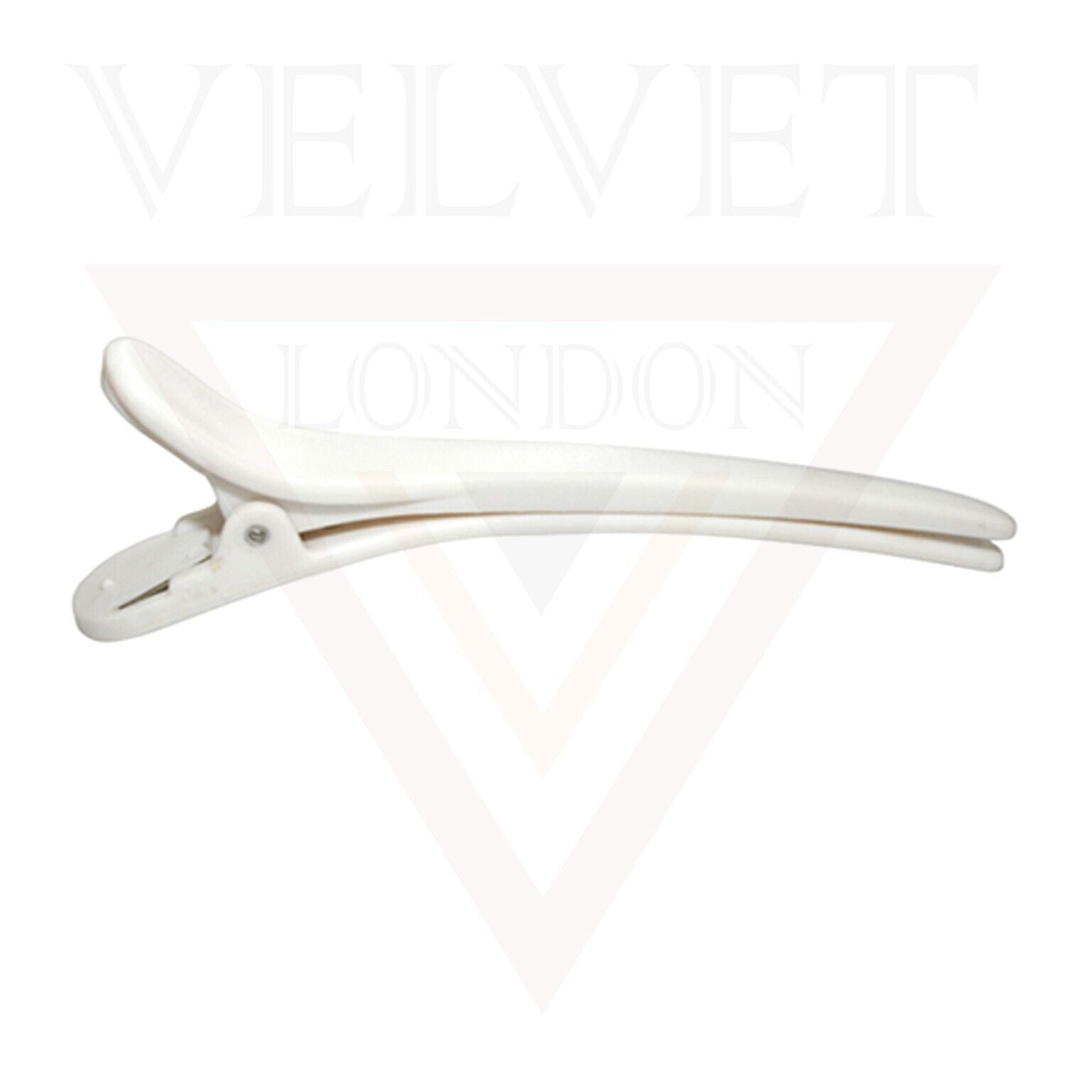 6x White Hairdresser Duckbill Clips Salon Hair Sectioning Professional Clamp