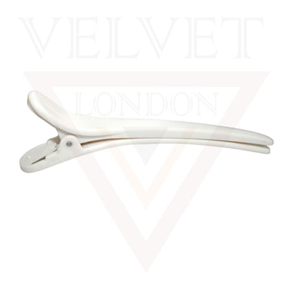6x White Hairdresser Duckbill Clips Salon Hair Sectioning Professional Clamp