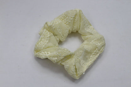 Embroidered Scrunchies Elastic Pony Tie Hair Beaded Bobble Bands Headwear