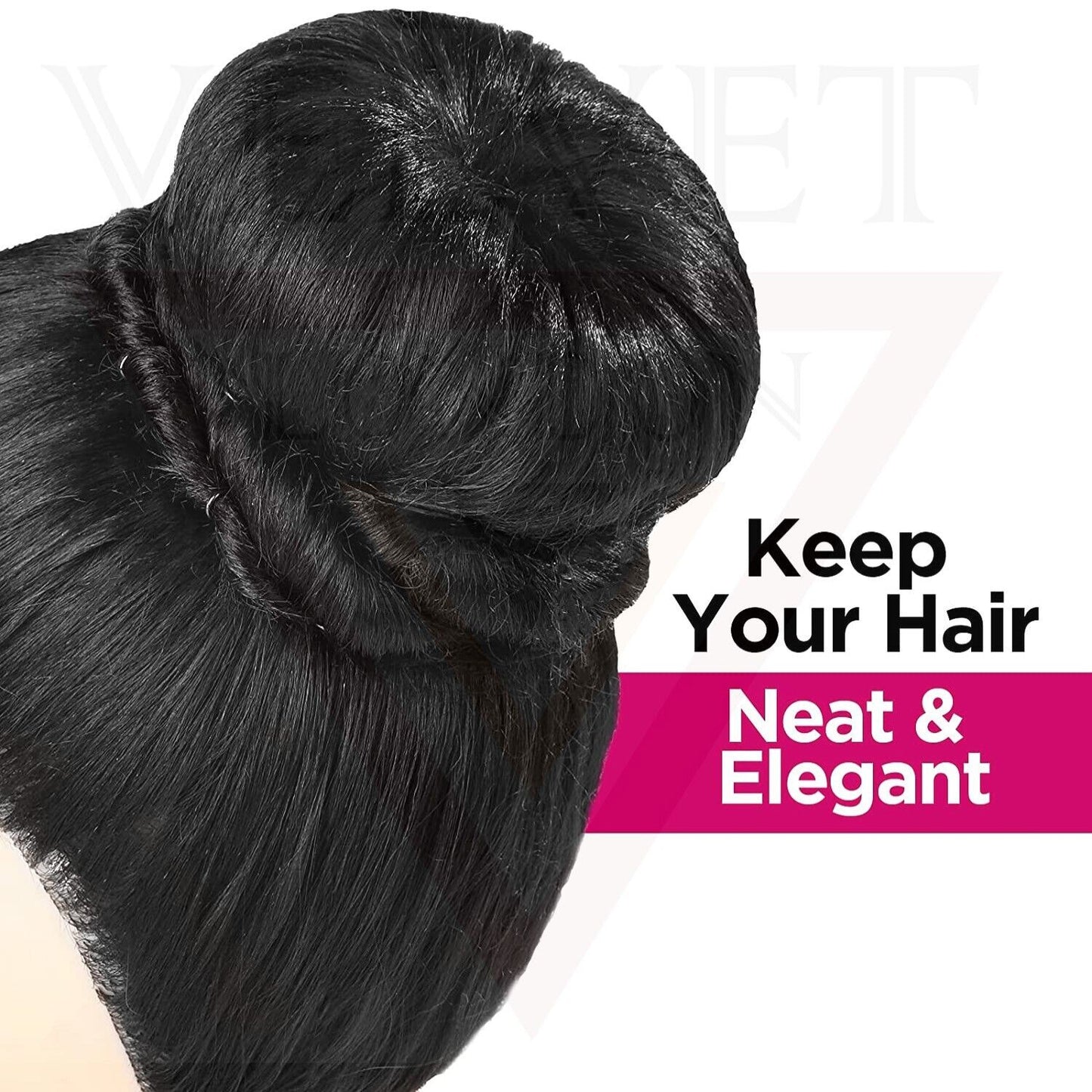 4pcs Black Hair Bun Donut Set 50Pcs U Pins Hair Bun Donut Maker Hair Styling