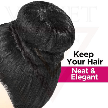 4pcs Black Hair Bun Donut Set 50Pcs U Pins Hair Bun Donut Maker Hair Styling