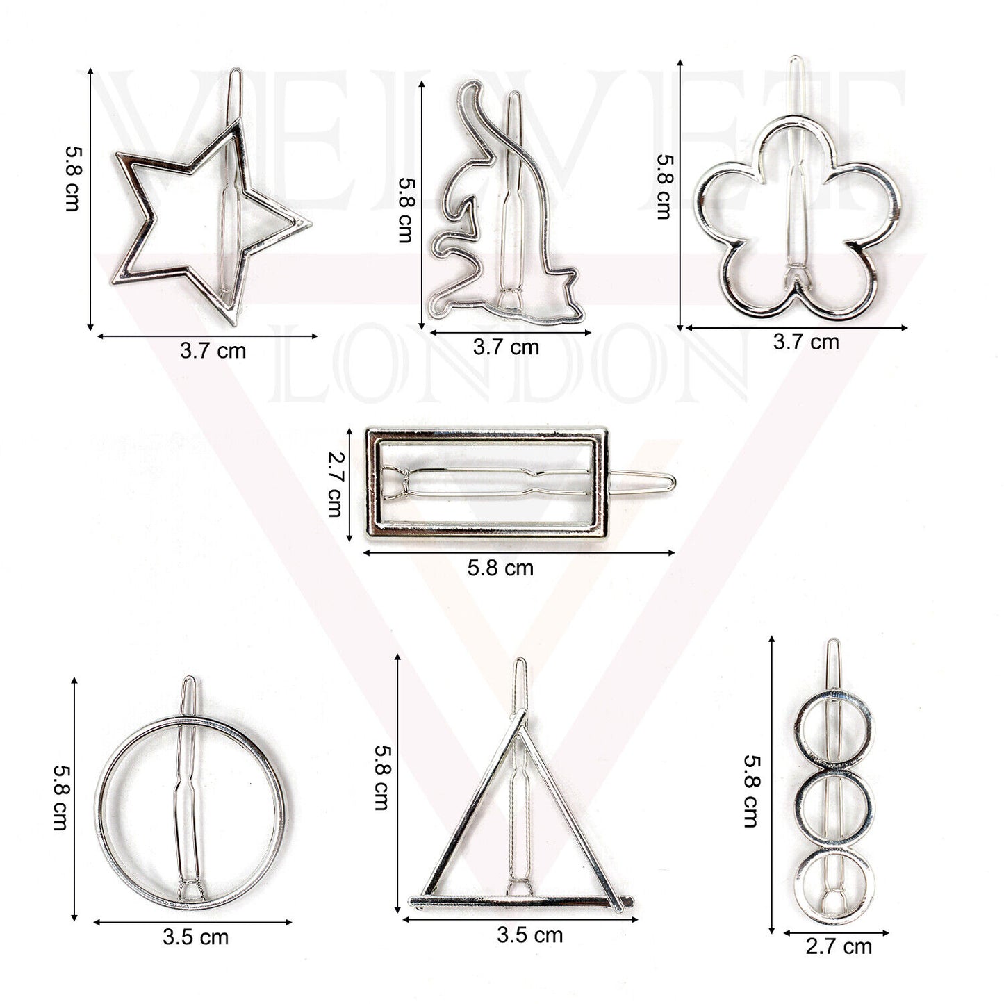 Silver Korean Clip Hair Clip Metal Hair Pin Sliders Minimalist Grips Barrettes 