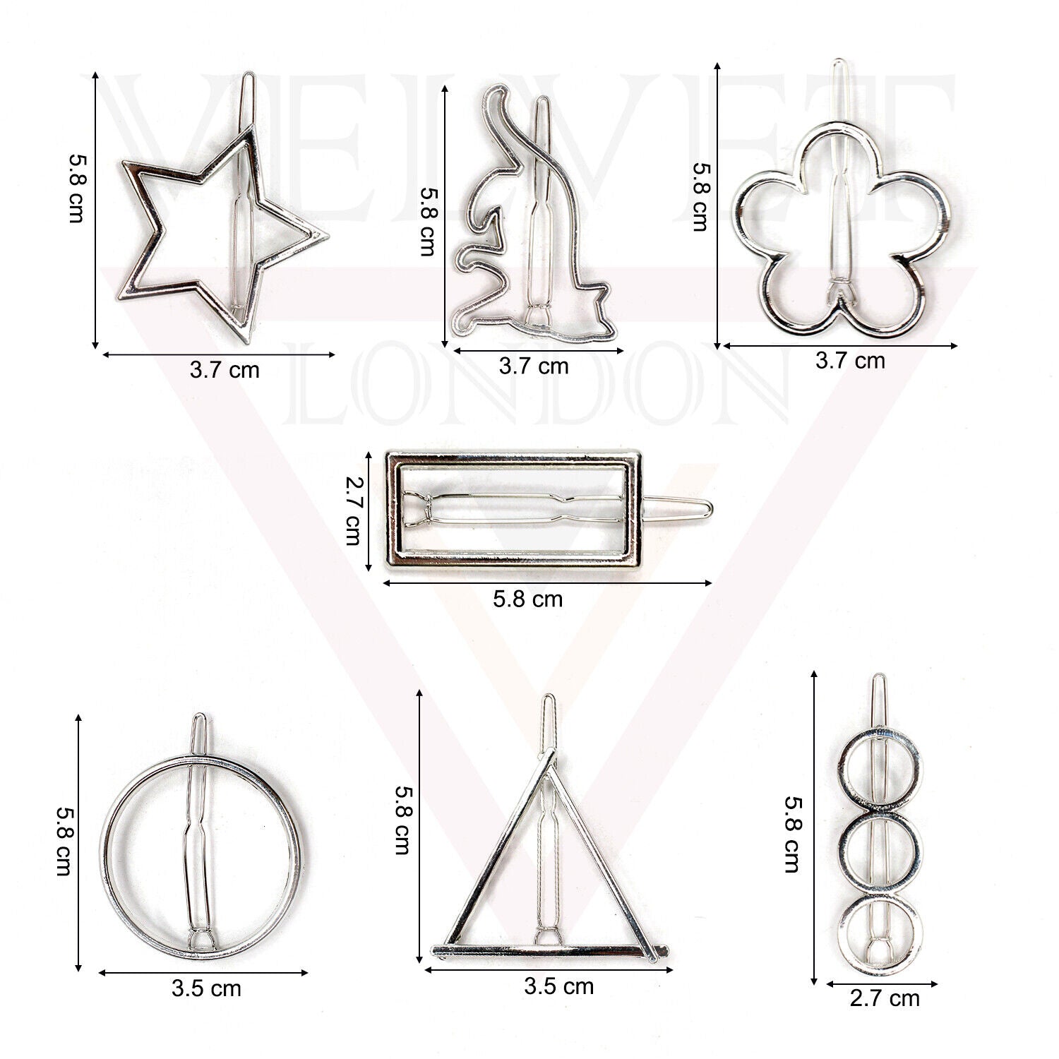 Silver Korean Clip Hair Clip Metal Hair Pin Sliders Minimalist Grips Barrettes 