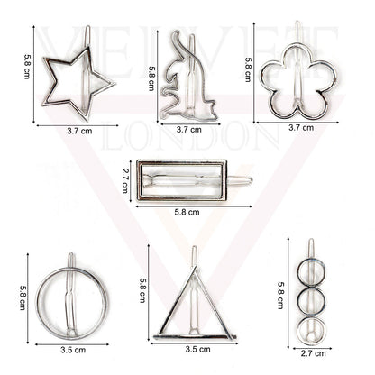 Silver Korean Clip Hair Clip Metal Hair Pin Sliders Minimalist Grips Barrettes 