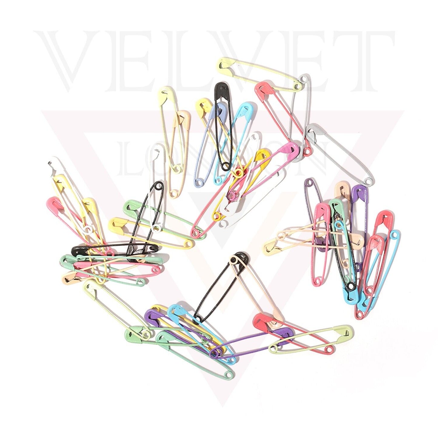100 Pcs Safety Pins Multi-Color Craft Sewing Nickel Metal Plated For Cloth 4 CM