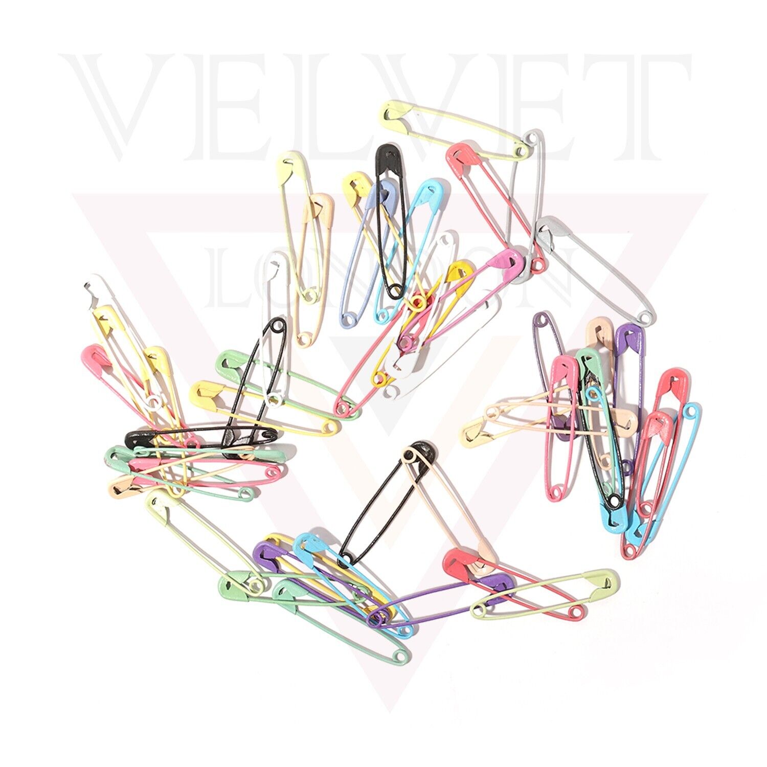 100 Pcs Safety Pins Multi-Color Craft Sewing Nickel Metal Plated For Cloth 4 CM