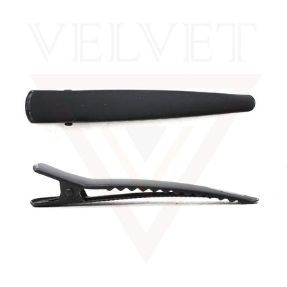 3x Black Matte Hair Clips Metal Hairdressing Styling Salon Hair Crocodile Slide