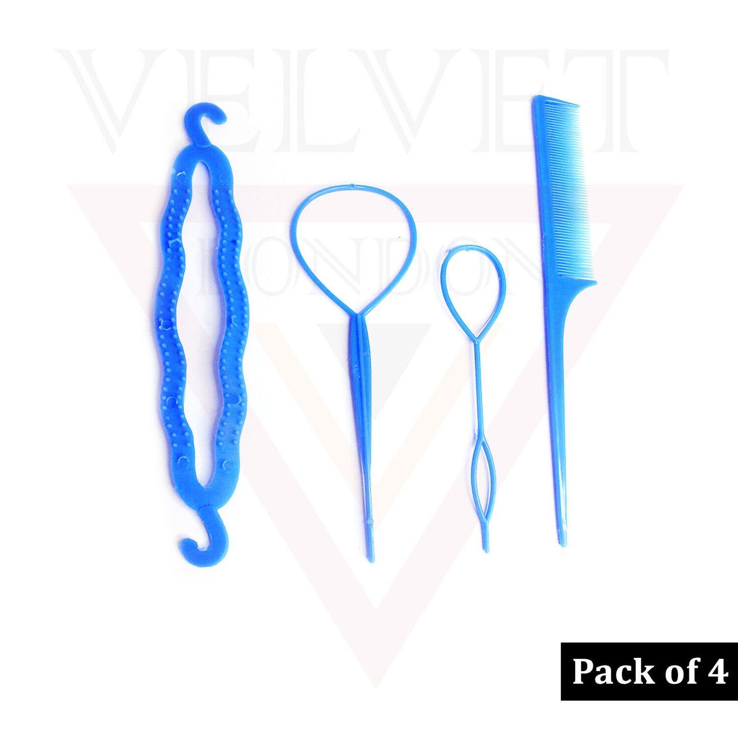 4Pcs Hair Bun Maker Styling Tools Hair Braid Ponytail Loop Maker Topsy Tools