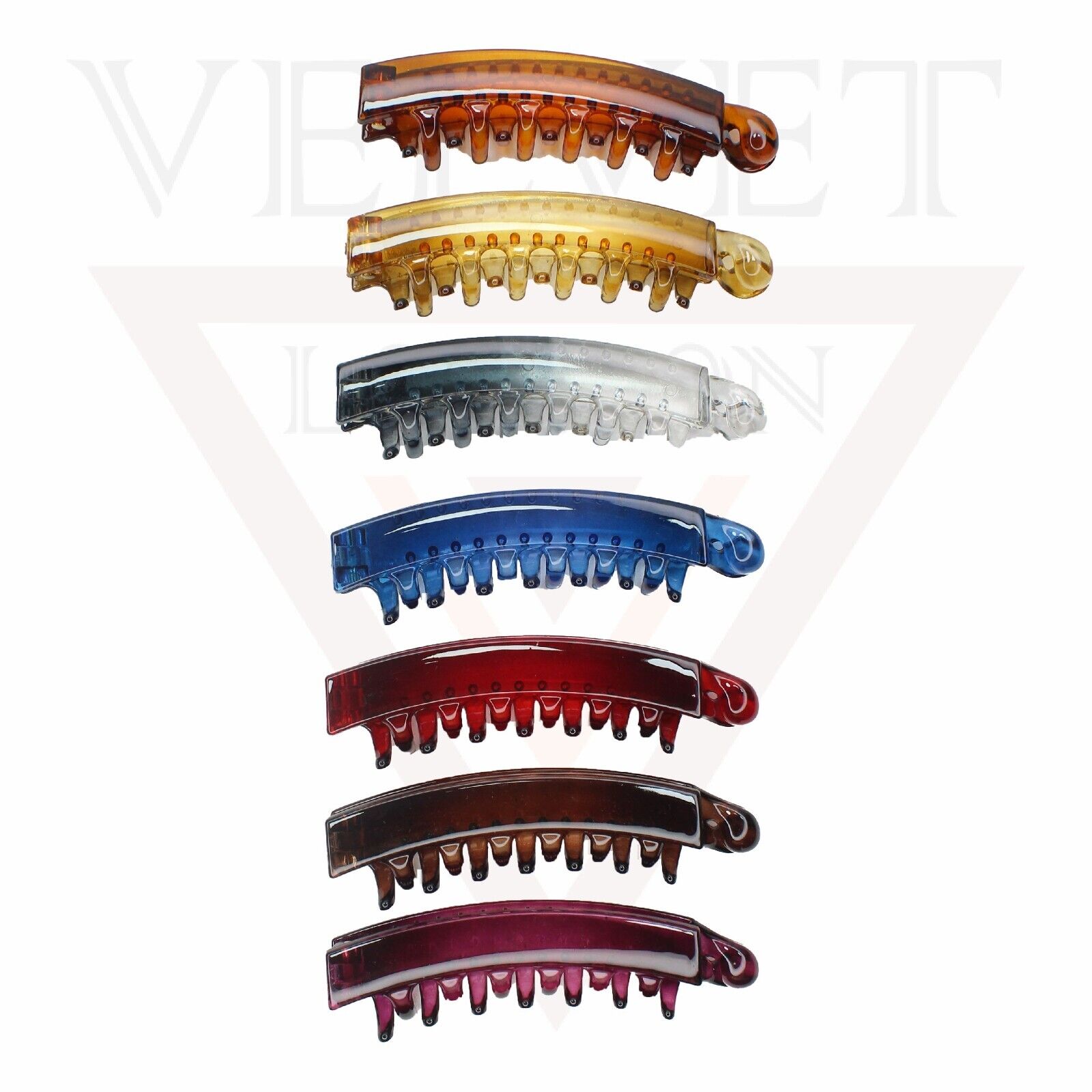 Banana Hair Clip Barley Twist Clear Fishtail Comb Ponytail Holder Non-slip Clips