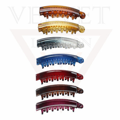 Banana Hair Clip Barley Twist Clear Fishtail Comb Ponytail Holder Non-slip Clips