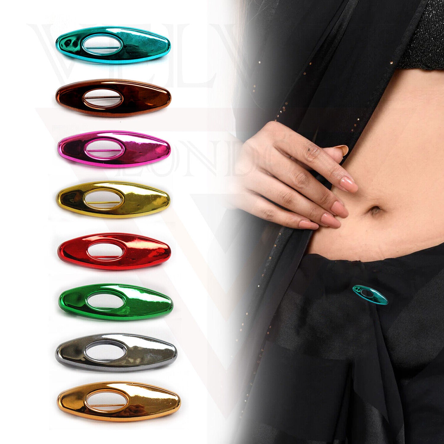 5 pcs Muslim Hijab Pins Shiny Scarf Pins Stainless Steel Saree Pins Head Brooch