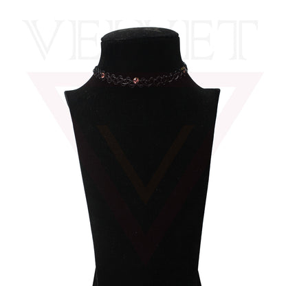 Retro Style Tattoo Necklace Diamond Black Stretch Elastic Choker Classic Stretch