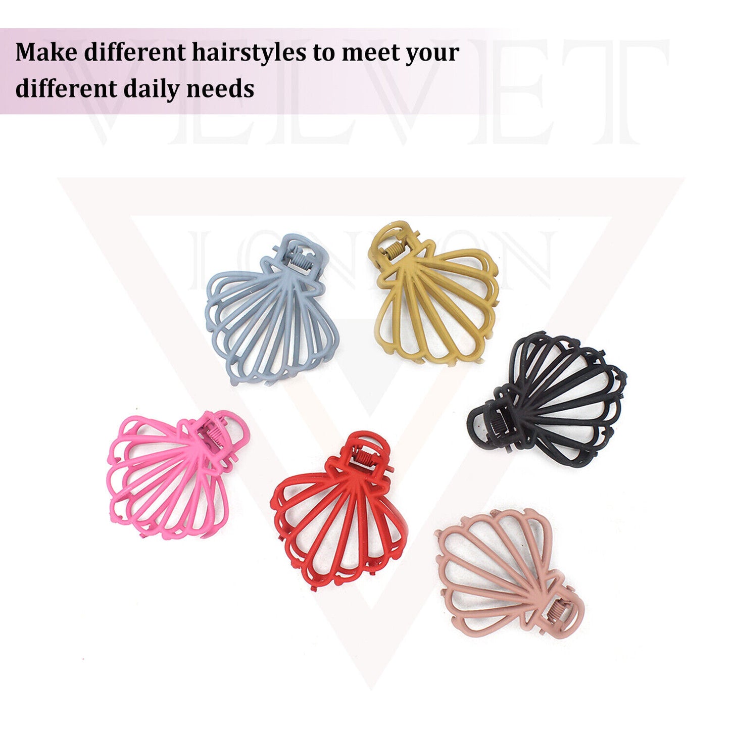 Hair Claw Clips Matte Frosted Metal Clutcher Non-Slip Barrette Jaw Clamp Womens