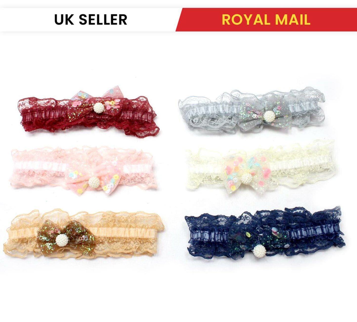 Pearl Hair Band Headbands Glitter Ribbon Bow Lace Toddlers For Babies Head Wrap