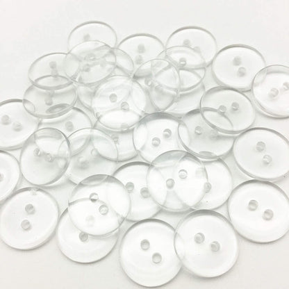 100x Clear Buttons 10mm Round Sewing Button 2 Hole For Sewing Clothes Hat Shirt