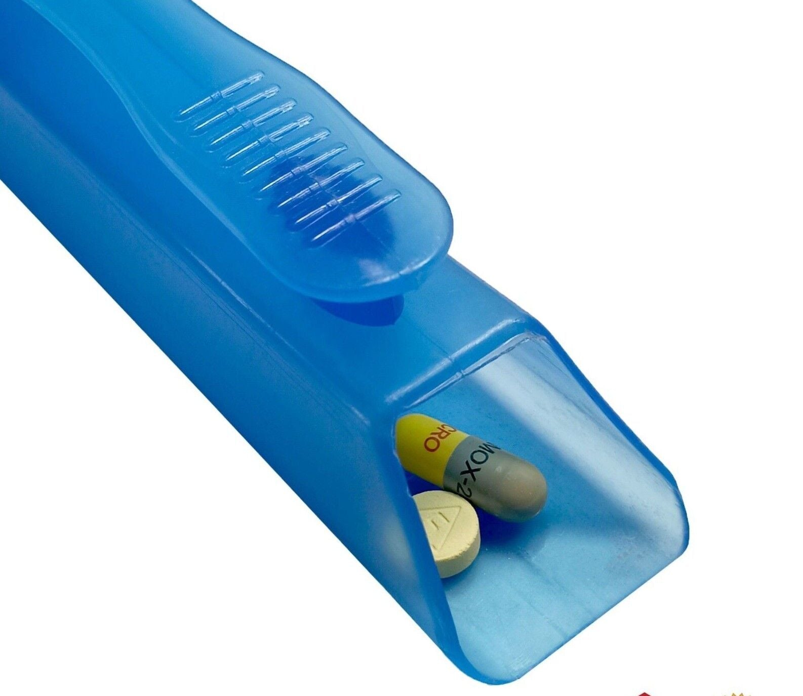 Blue Transparent Portable Pill Dispenser Easily & Quickly Push From Blister Pack