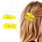 2Pcs Hair Clip Pins Triangle & Rectangle Plastic Yellow Hair Barrettes Hairpins