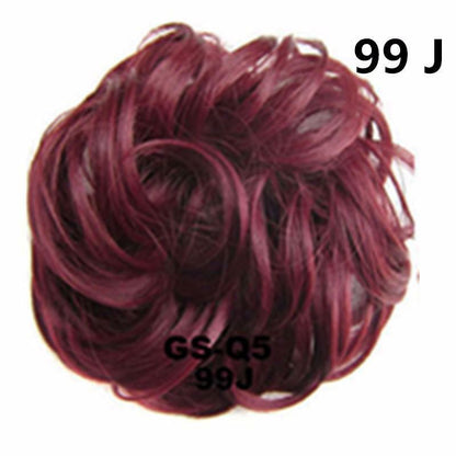 Curly Messy Bun Hair Piece Bobble Scrunchie Lady Natural Fake Hair Extensions