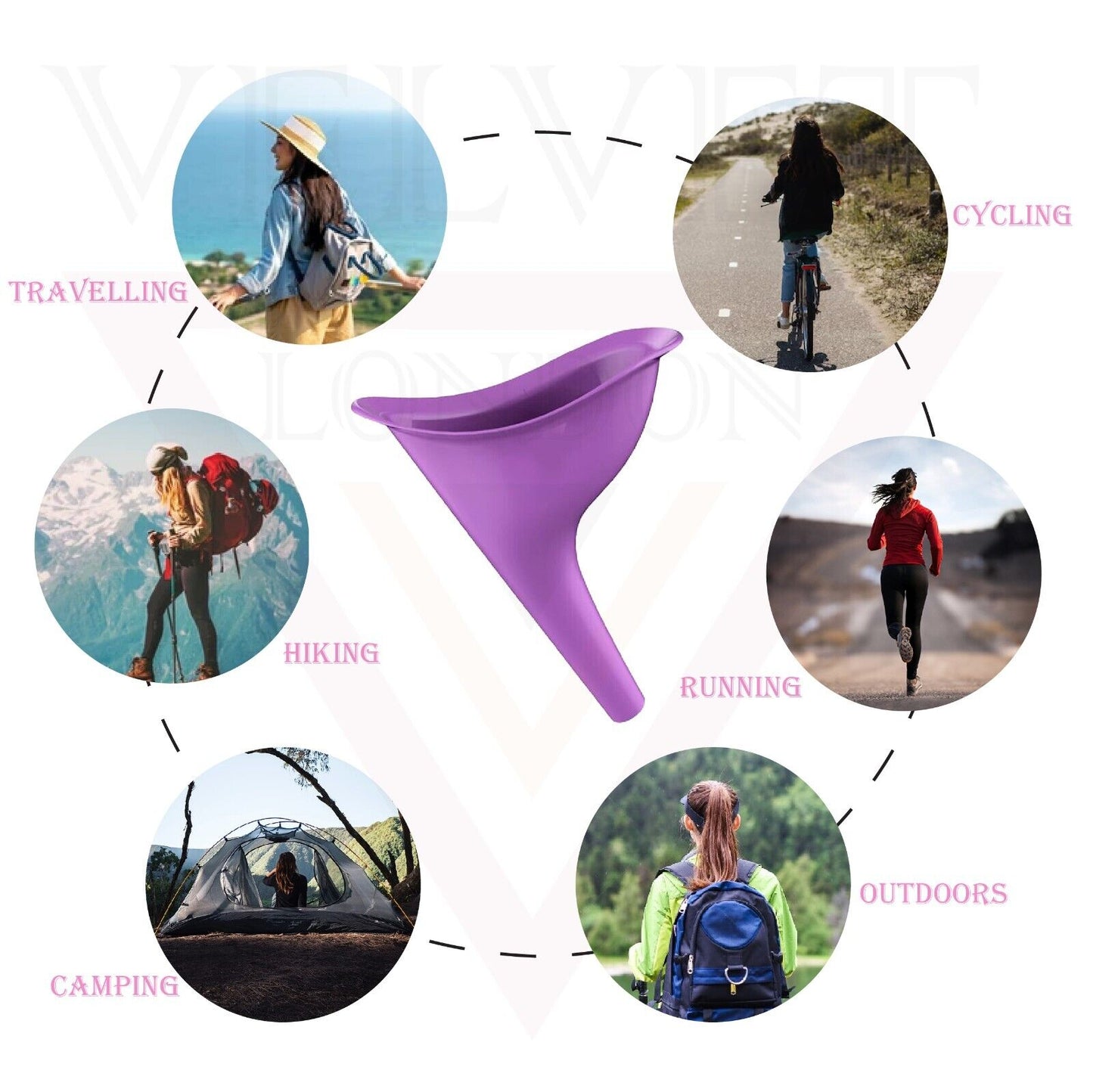 Portable Female Urination Device Reusable Silicone Urinal Funnel For Women New