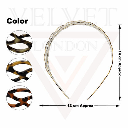 Tiger Print Hair Bands Infinity Shape Skinny Headband Teeth Combs Hair Hoop