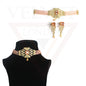 Necklace Earrings Set Crystal Pearl Choker Traditional Beads Girls Jewellery Set