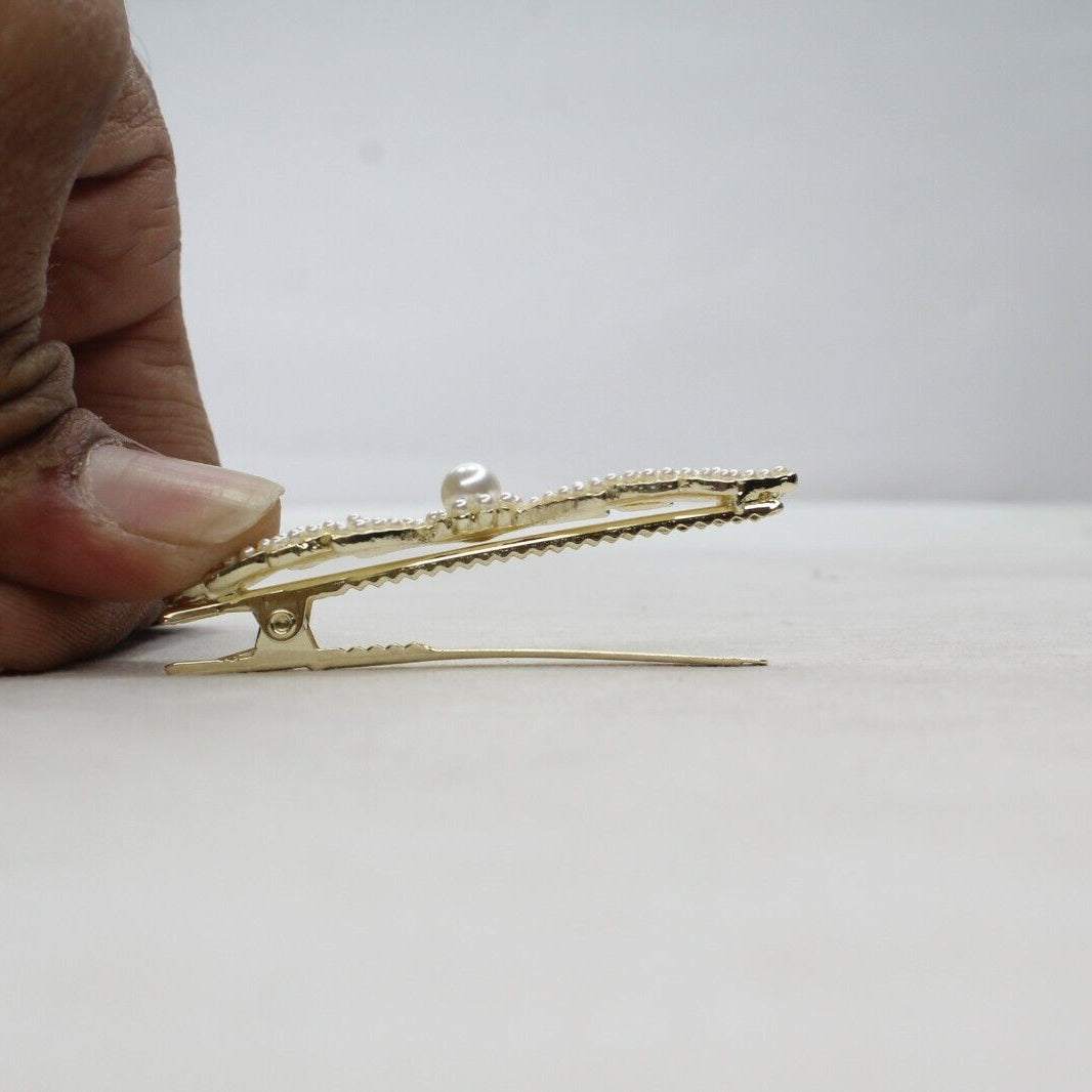 Pearl Hair Clips Pins Golden Hairpins Metal Diamond Hairdressing Crocodile Grips