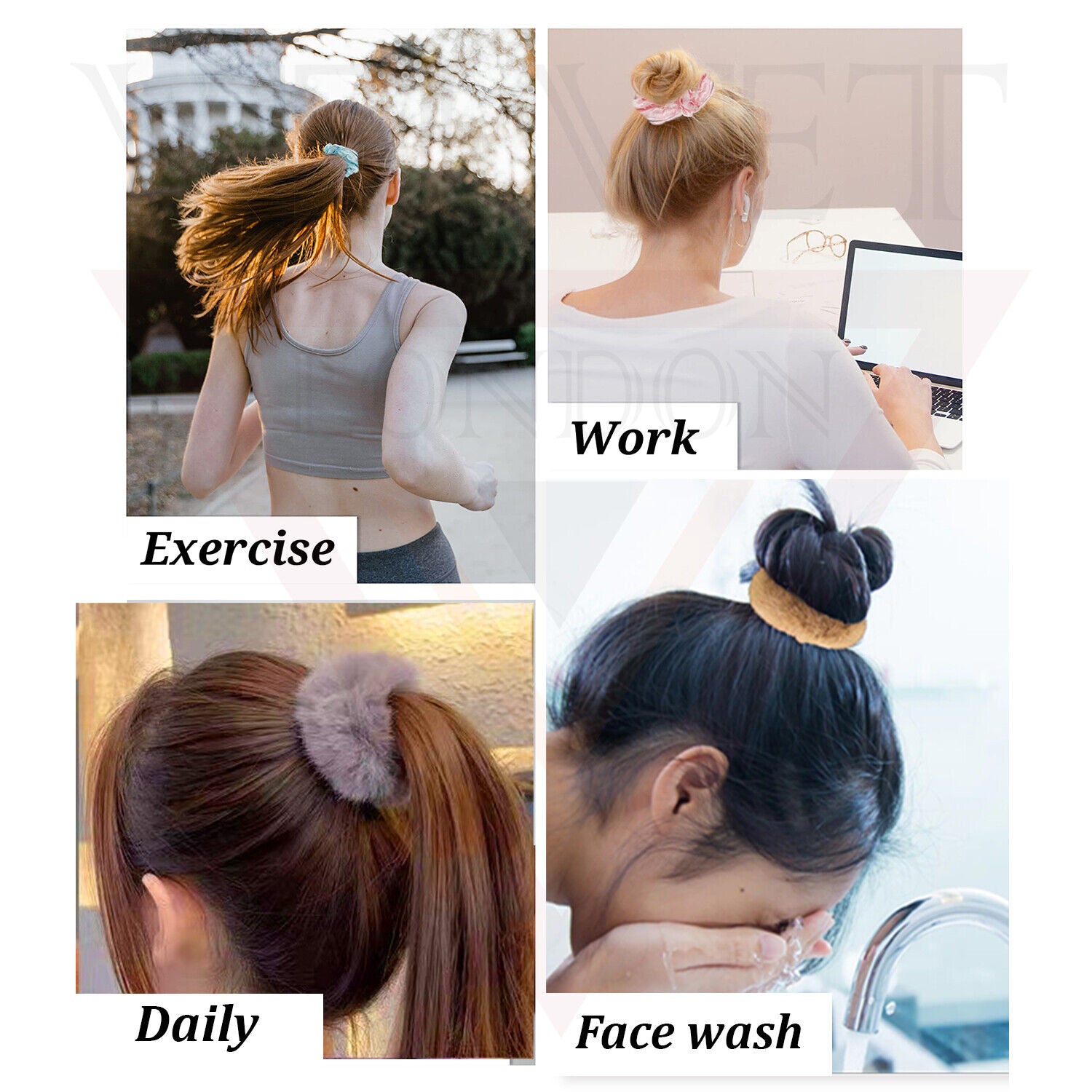 Faux Fur Hair Tie Rope Plush Hair Scrunchies Elastic Hair Bands Ponytail Holder