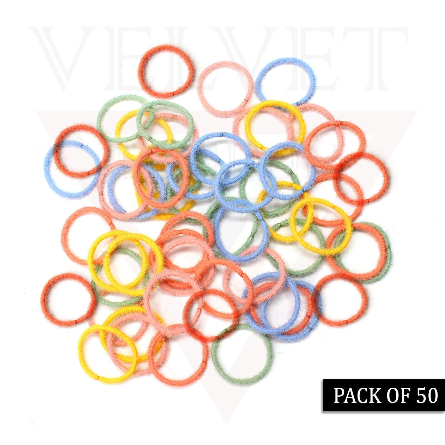 50x Colourful Rubber Bands Children Elastic Hair Bands Rope Hair Ties Ponytail 