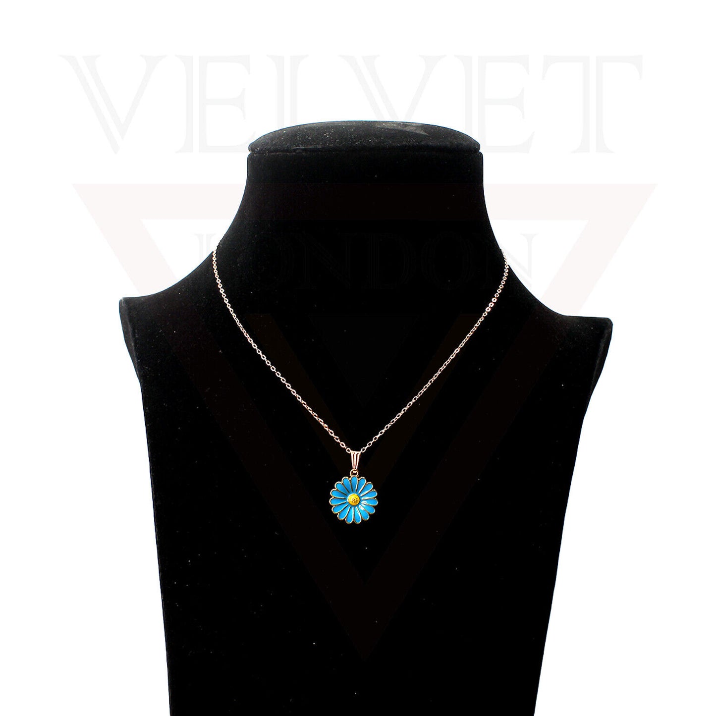 Pendant Necklace Small Colour Golden Sunflower Vintage Delicate Choker Chain