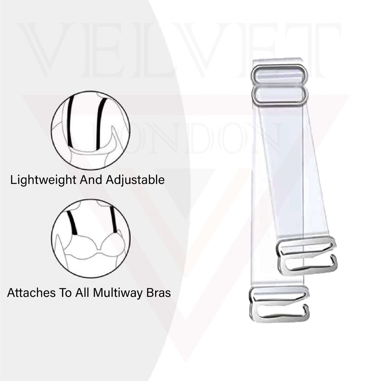 Non-Slip Invisible Clear Bra Straps ransparent Replacement Bra Shoulder Straps