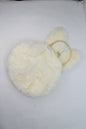 Purse Shoulder Bag Fur Rabbit Ear Long Gold Metal Chain Clutch Plush Side Bag