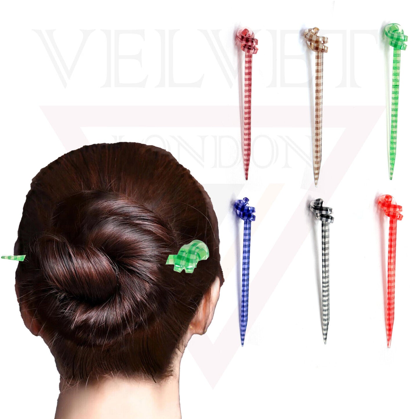 Chex Hair Stick Bun Holder Colourful Floral Hair Chopstick Juda Stick for Girl 