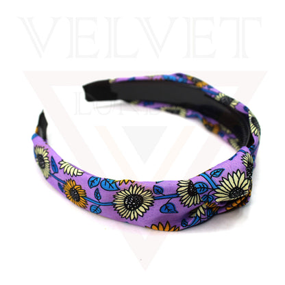 Fabric Headbands Hair Bands Flower Print Elastic Head Wrap Cute Knot Hair Hoop