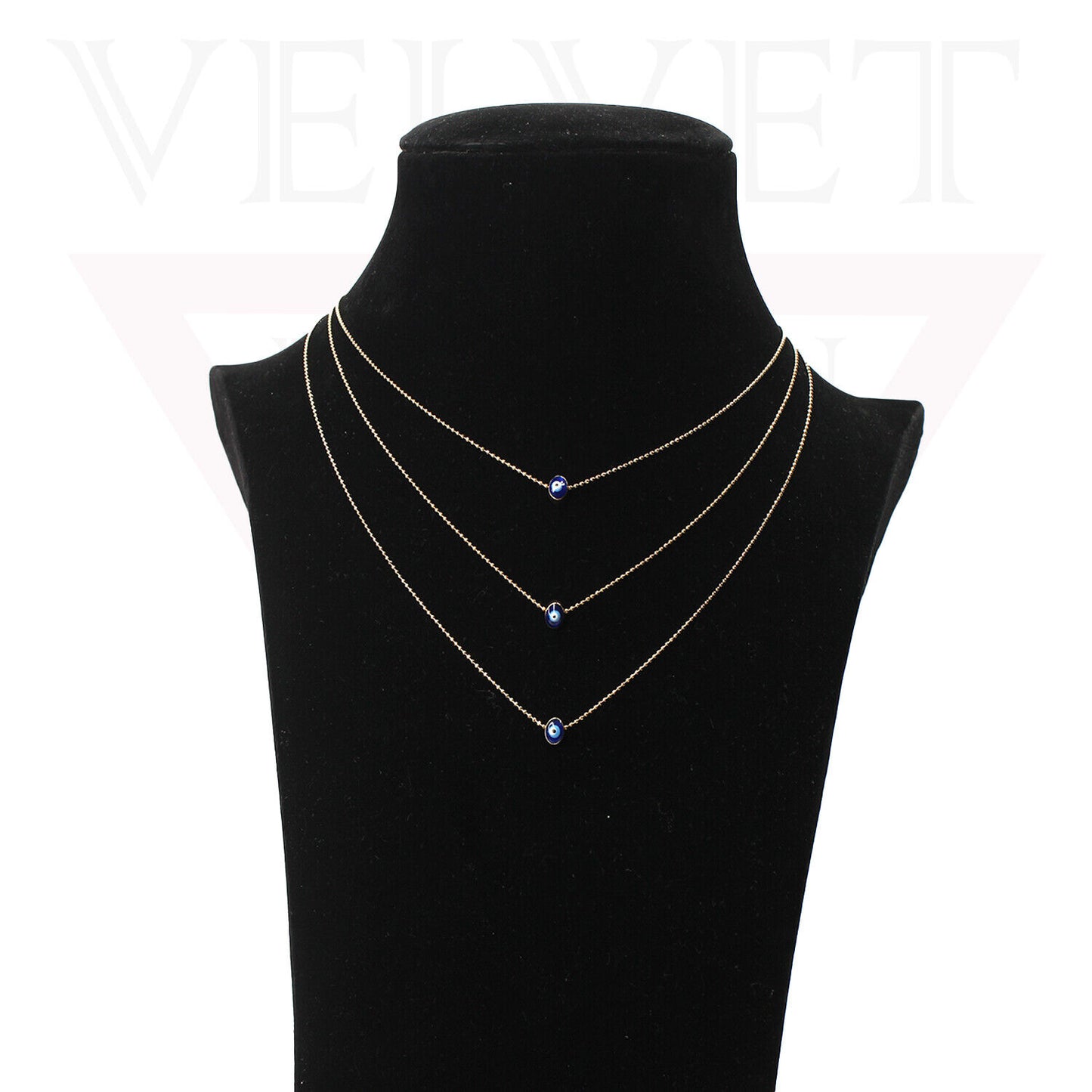 Trendy Golden Multi Layer Chain Necklace Oxidised Evil Eye Pendant Beachwear